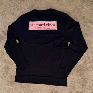 Vineyard Vines Classic Logo Black Long Sleeve Tee